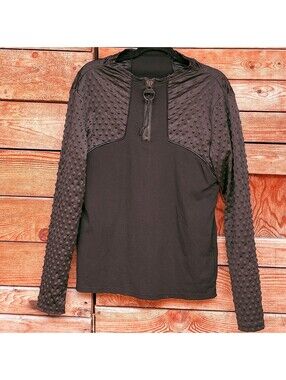 Punk Rave Black Textured Long Sleeve Top with Half Zip